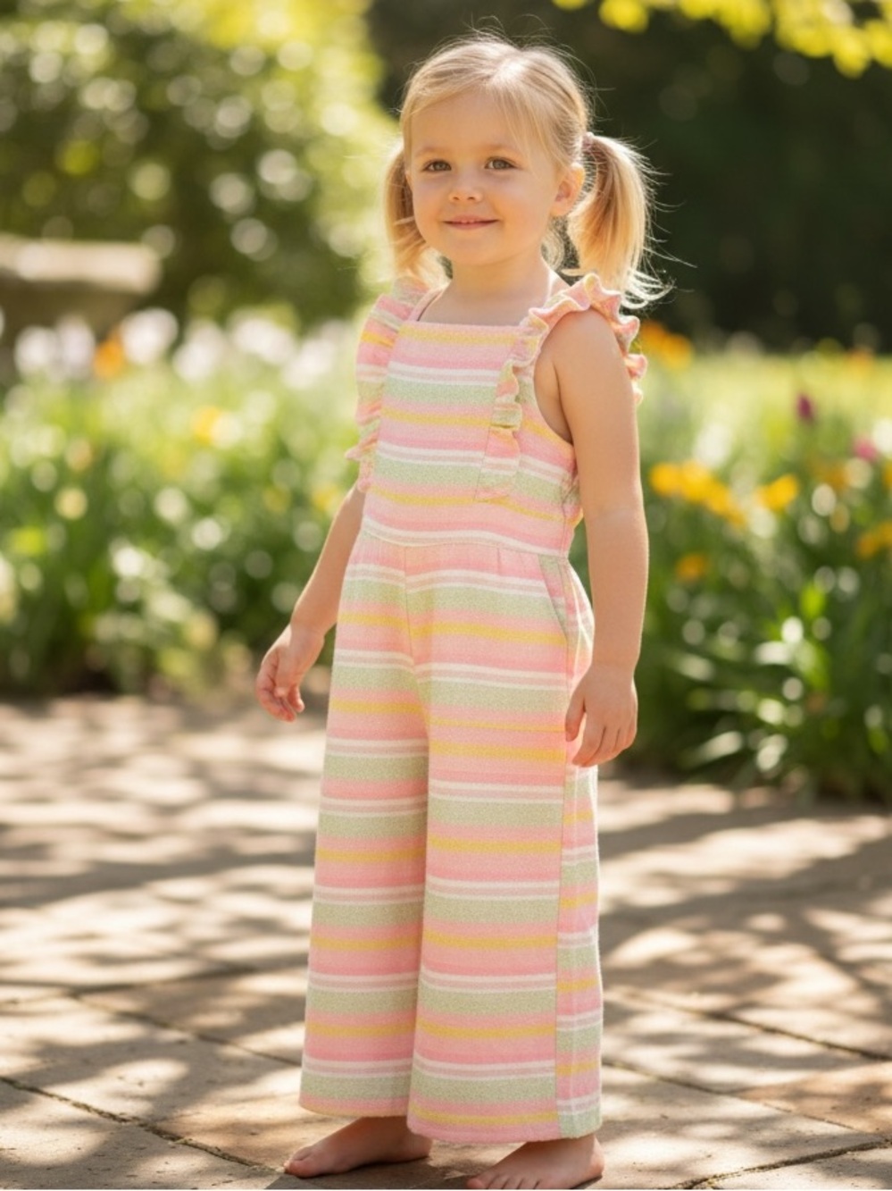 EGG pastel striped jumpsuit 2T
